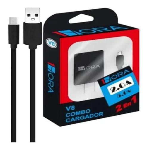 COMBO CARGADOR V8 MICRO USB 1HORA  GAR064